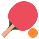 table tennis paddle and ball