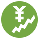 chart with upwards trend and yen sign