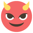 smiling face with horns